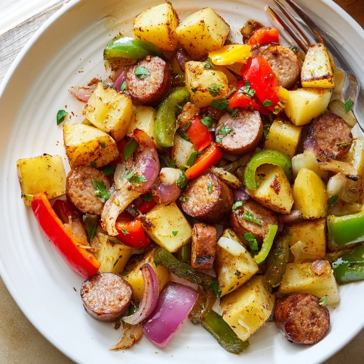 Einfache Wurst Kartoffel Pfanne