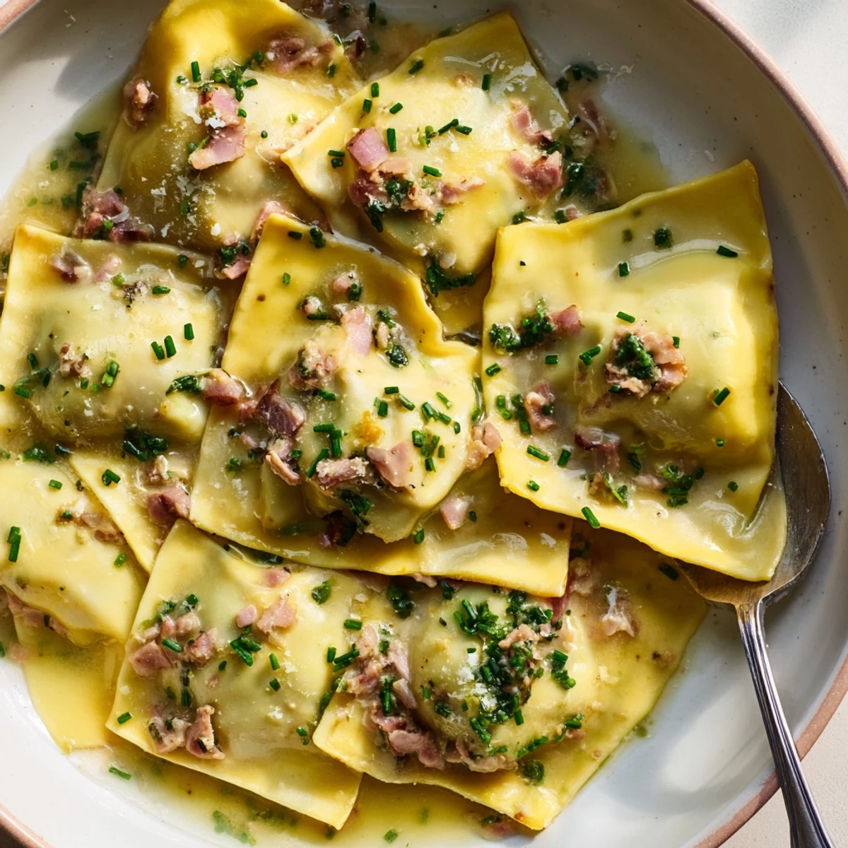 Herzhafte Swabische Maultaschen serviert in aromatischer Rinderbrühe, ideal für kalte Tage.