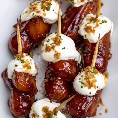 Butterbeer Float Brat Bites mit sahnigem Schaum und Karamellstückchen für Parties.  